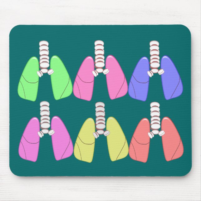 Lungs Multi Coloured--Respiratory Therapist Design Mouse Mat (Front)