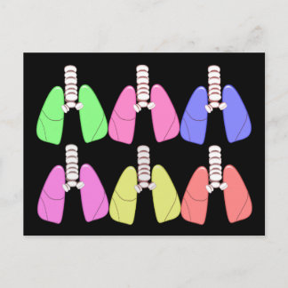 Lungs Multi Coloured--Respiratory Therapist Design Postcard