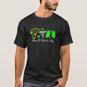 Lungs Respiratory Nurse Therapist Happy St Patrick T-Shirt