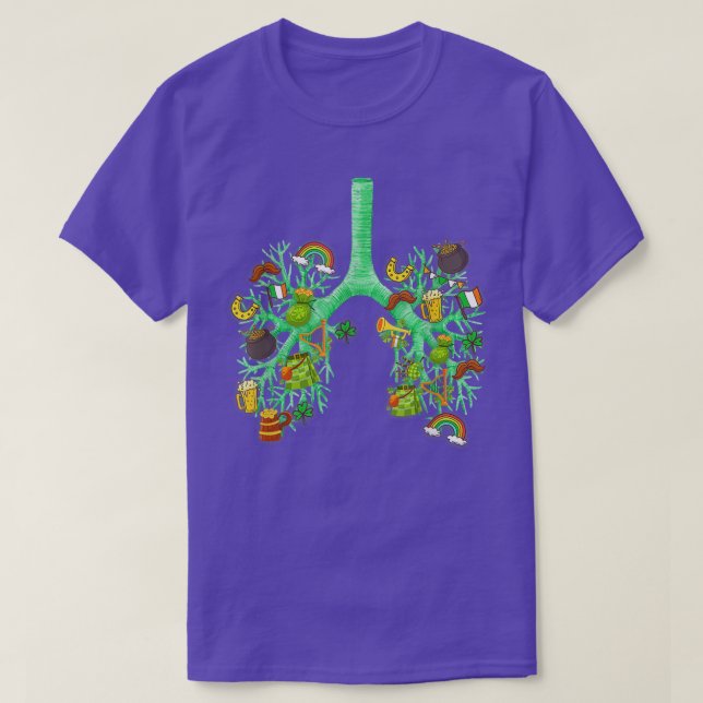 Lungs Respiratory Therapist St Patricks Day Irish  T-Shirt (Design Front)