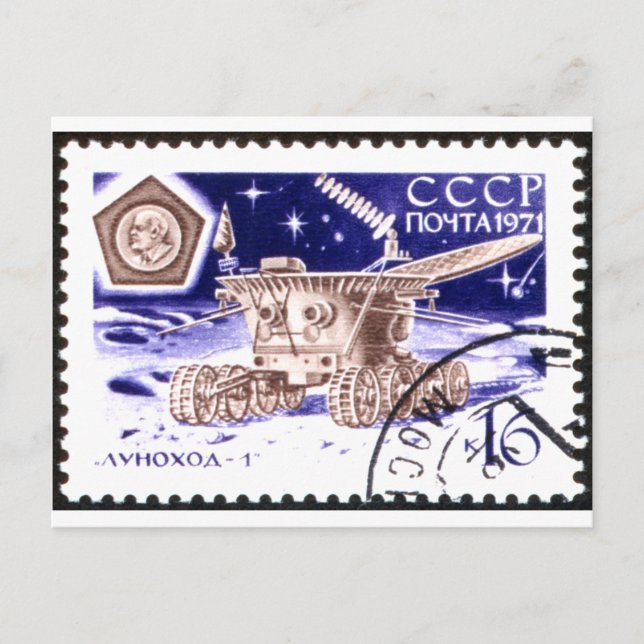Lunokhod-1 Russian Space Robot Postcard (Front)