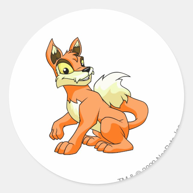 Lupe Orange Classic Round Sticker (Front)