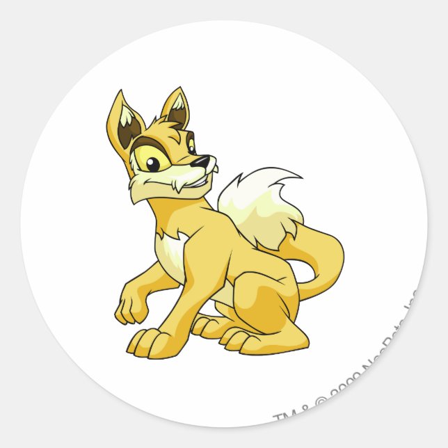 Lupe Yellow Classic Round Sticker (Front)