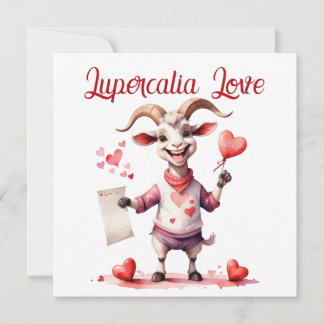 Lupercalia Love Sweet Goat Hearts Valentine's Day Holiday Card