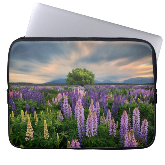 Lupin Field in New Zealand Laptop Sleeve (Front)