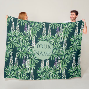 Lupin flower fleece blanket