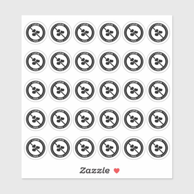 Lupin Free Wedding Place Card Mini Food Allergy (Sheet)