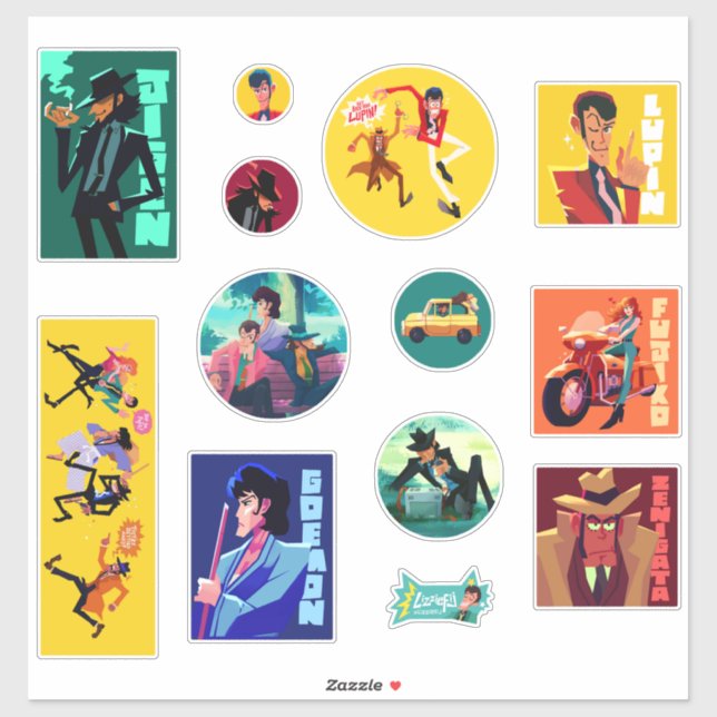Lupin III 12 sticker set (Sheet)
