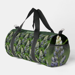 Lupine Flowers Nature Pattern Personalised Duffle Bag