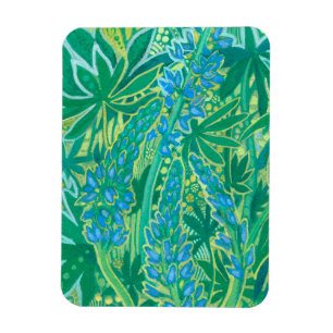 Lupine Flowers, Summer Wildflowers Floral Painting Magnet