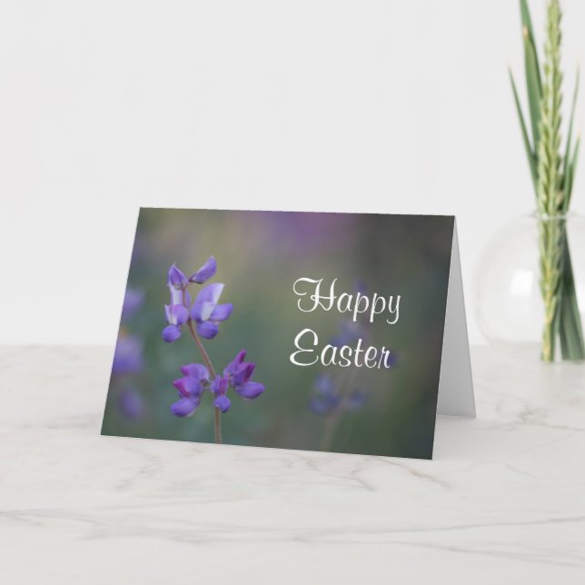 Lupine Happy Easter Holiday Card (Front)