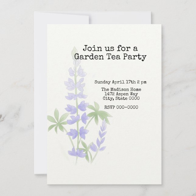 Lupine Ombre Invitation (Front)