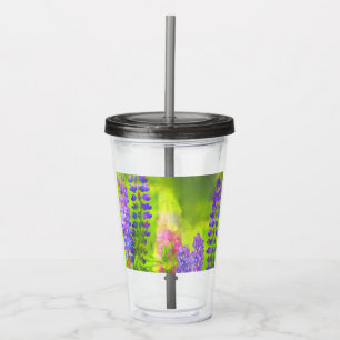 Lupine Painting - Original Flower Art Acrylic Tumbler