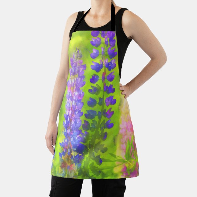 Lupine Painting - Original Flower Art Apron (Insitu)