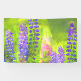 Lupine Painting - Original Flower Art Banner