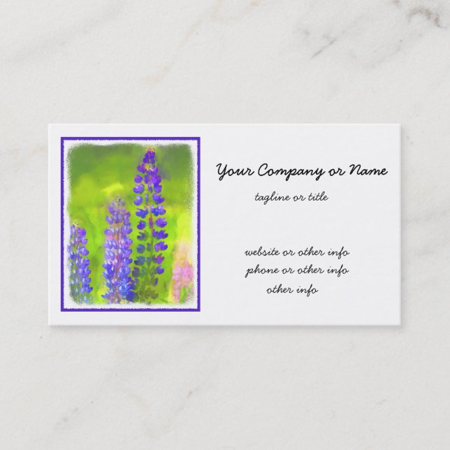 Lupine Painting - Original Flower Art Business Card (Front)
