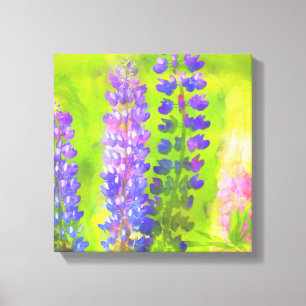 Lupine Painting - Original Flower Art Canvas Print