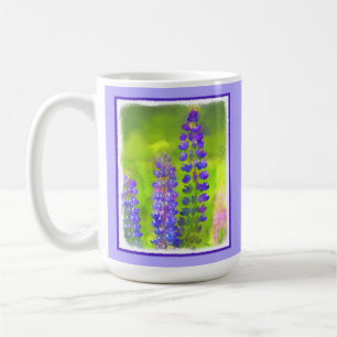 Lupine Painting - Original Flower Art Coffee Mug
