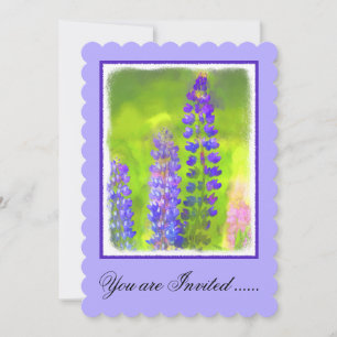 Lupine Painting - Original Flower Art Invitation