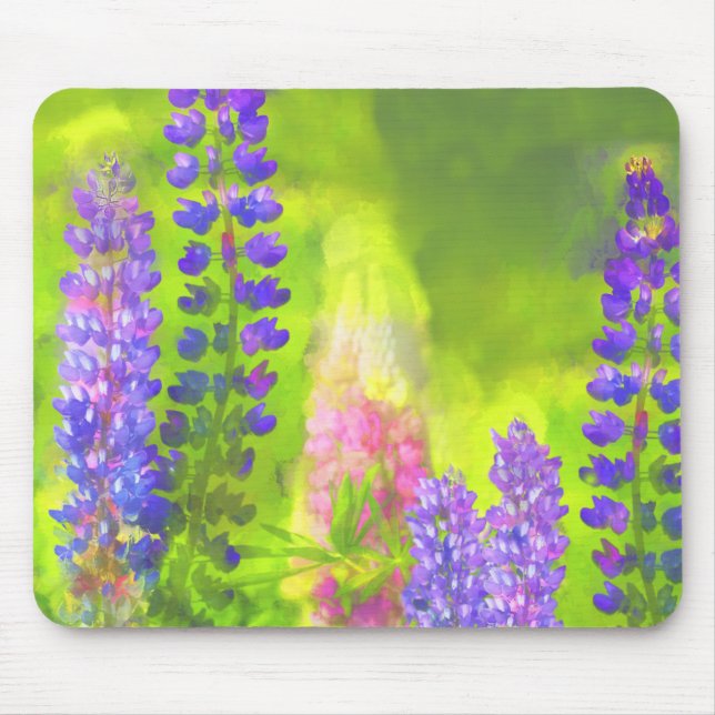 Lupine Painting - Original Flower Art Mouse Mat (Front)