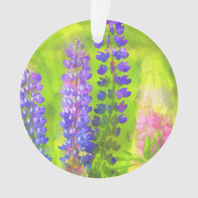 Lupine Painting - Original Flower Art Ornament (Front)