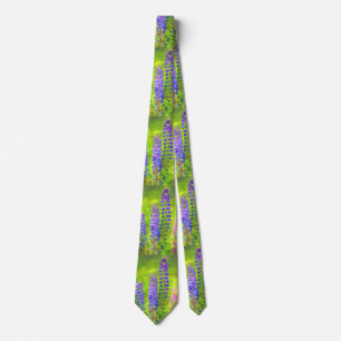 Lupine Painting - Original Flower Art Tie