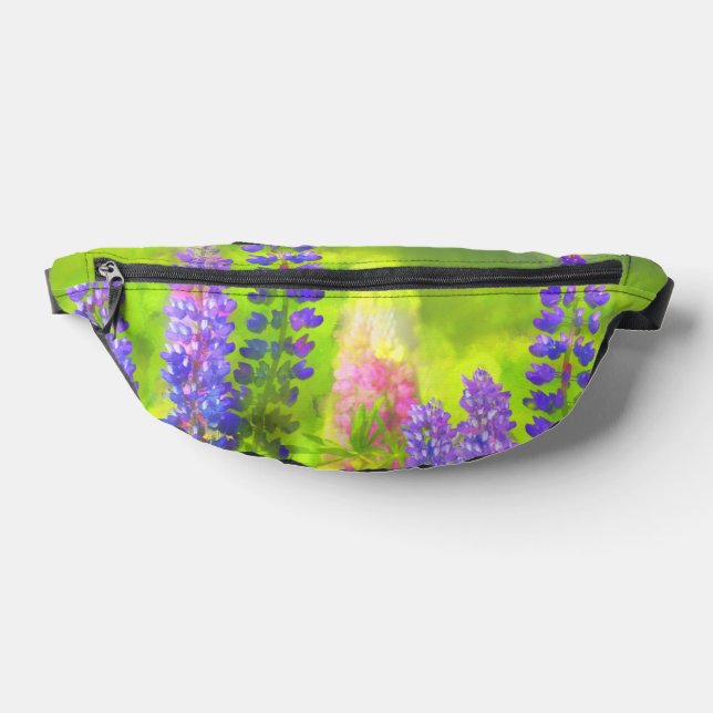 Lupine Painting Original Wildflower Art Bum Bags (Lay Down)