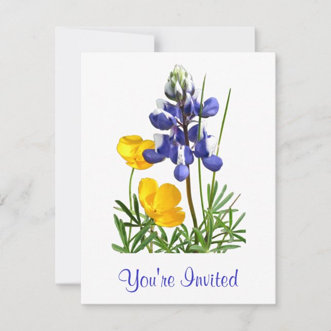 Lupine Poppies Invitation (Front)