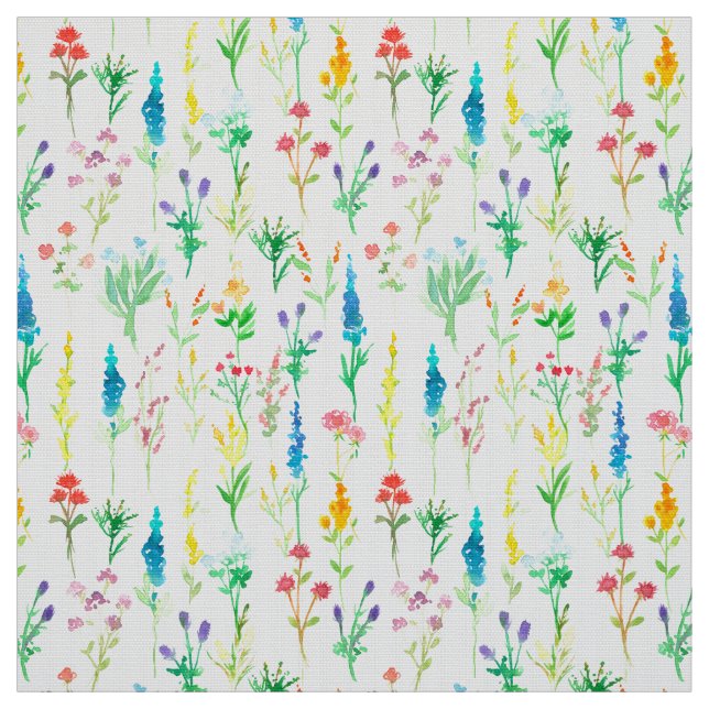 Lupine Poppies Wildflower Delicate Floral Quilting Fabric (Swatch)