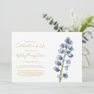 Lupine Simple Celebration of Life Funeral Invitation