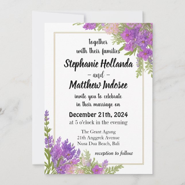 Lupines as Imagination Happiness & New Beginning Invitation (Front)