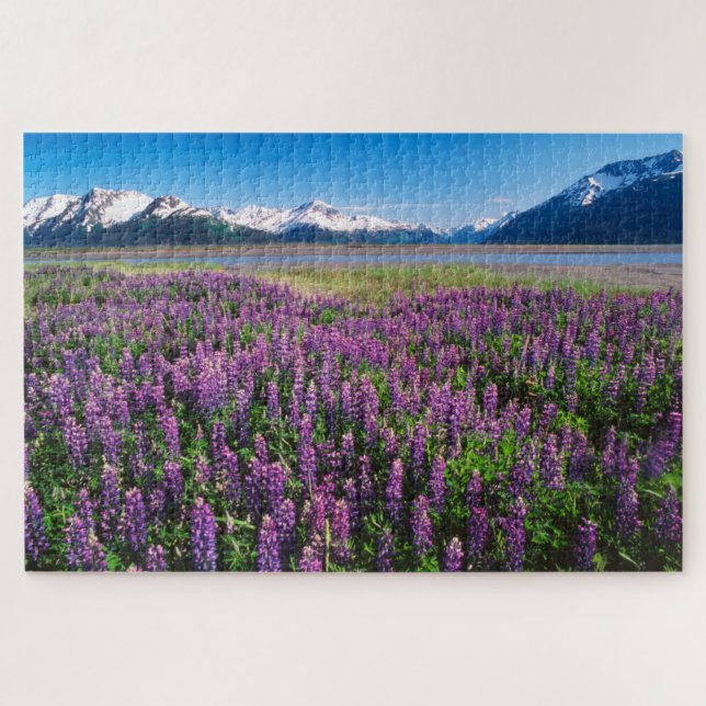 Lupines in Bloom | Kenai Mountains, Alaska Jigsaw Puzzle (Horizontal)