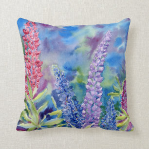 "Lupines" Throw Pillow
