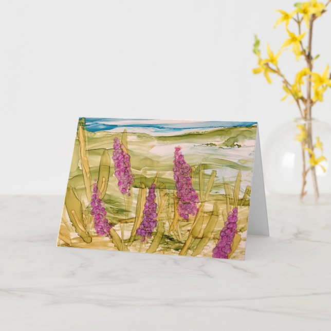 Lupins in the wild  card (Yellow Flower)