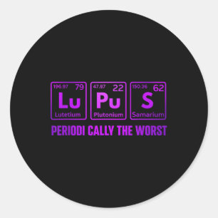 Lupus Awareness 2025 Women Men Mum Elements Period Classic Round Sticker