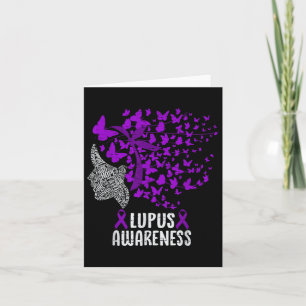 Lupus Awareness Butterfly Purple Ribbon Autoimmune Card