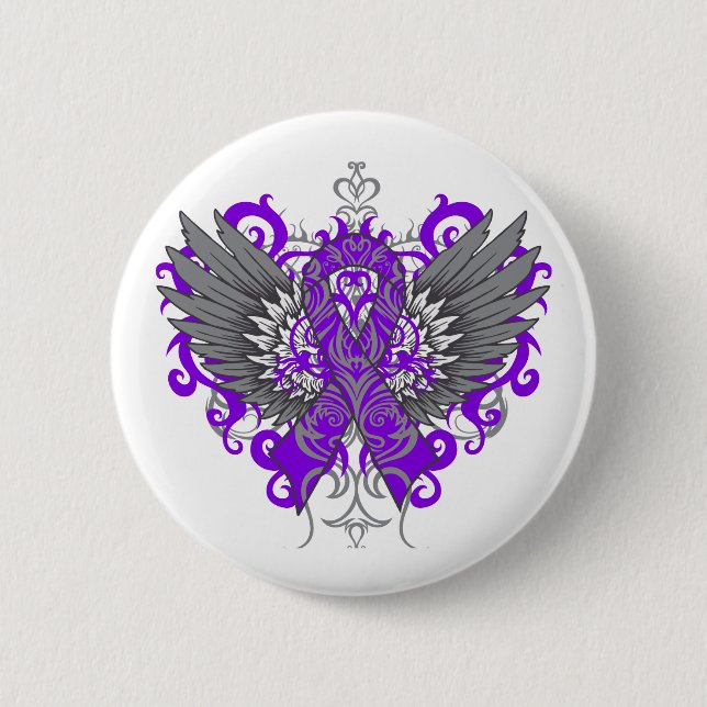 Lupus Awareness Cool Wings 6 Cm Round Badge (Front)