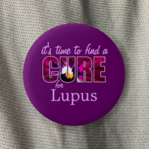 Lupus Awareness Cure / Lilac Purple Custom Floral 6 Cm Round Badge