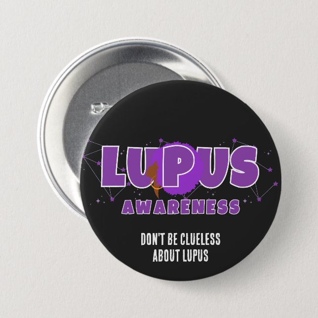 LUPUS AWARENESS Don't Be Clueless About Lupus 7.5 Cm Round Badge (Front & Back)