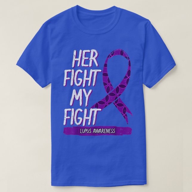 Lupus Awareness Fight SLE Purple Ribbon Butterfly  T-Shirt (Design Front)