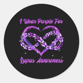 Lupus Awareness I Wear Purple For Lupus Awareness Classic Round Sticker