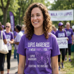 Lupus Awareness I Wear Purple For Lupus Warriors  T-Shirt