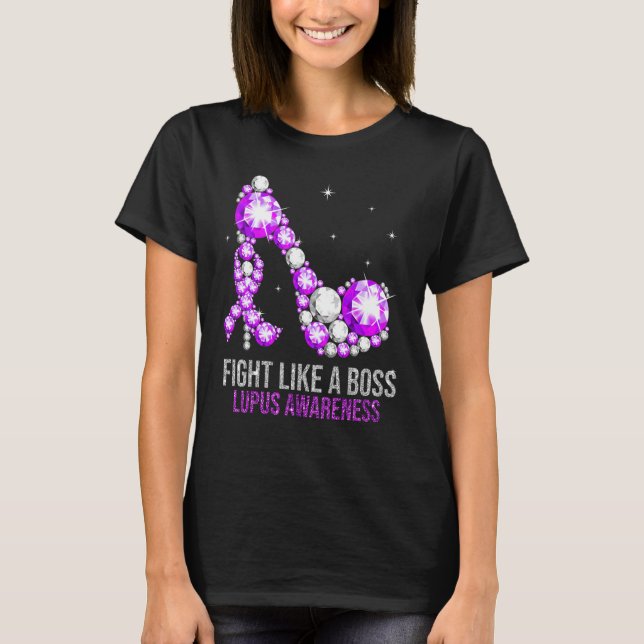 Lupus Awareness Month Heels Womens Support Sayings T-Shirt (Front)