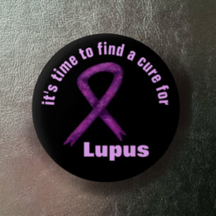 Lupus Awareness Month / Purple Ribbon Custom Text 6 Cm Round Badge