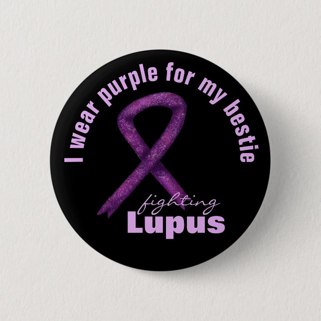 Lupus Awareness Month / Purple Ribbon I wear for 6 Cm Round Badge (Front)