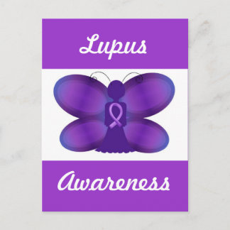 Lupus Awareness purple fairy butterfly Postcard