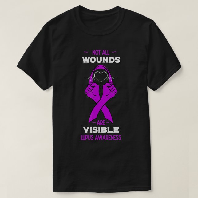 Lupus Awareness Purple Ribbon SLE Butterfly Cure G T-Shirt (Design Front)