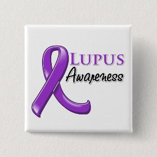 Lupus Awareness Ribbon 15 Cm Square Badge
