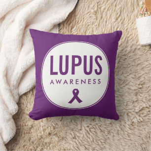 Lupus Awareness Ribbon Purple Cushion