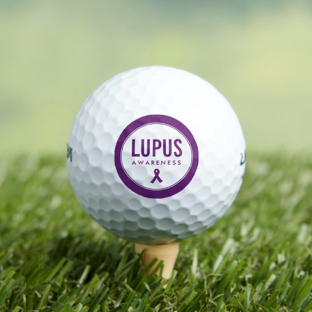 Lupus Awareness Ribbon Purple Golf Balls (Insitu Tee)